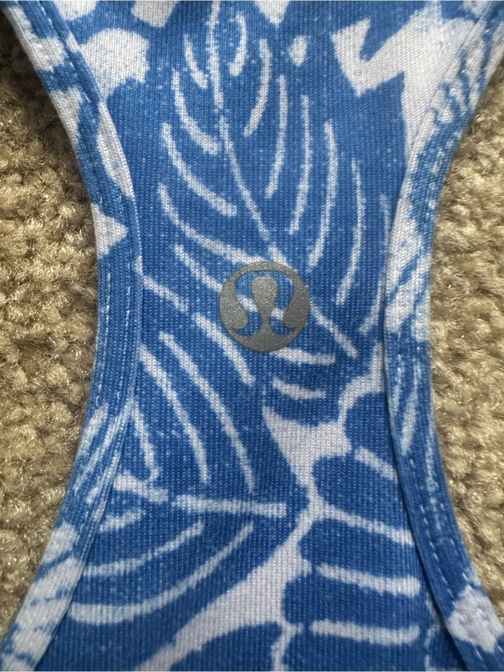 lululemon athletica Blue Floral Racerback Tank - Picture 3 of 4